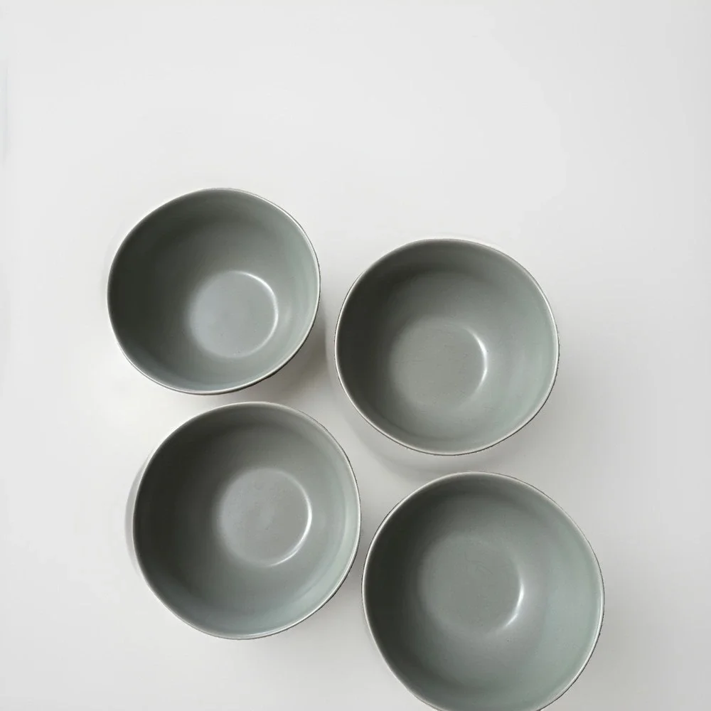 Set of 4 FABLE Modern Ceramic Dinner Bowls 6.25
